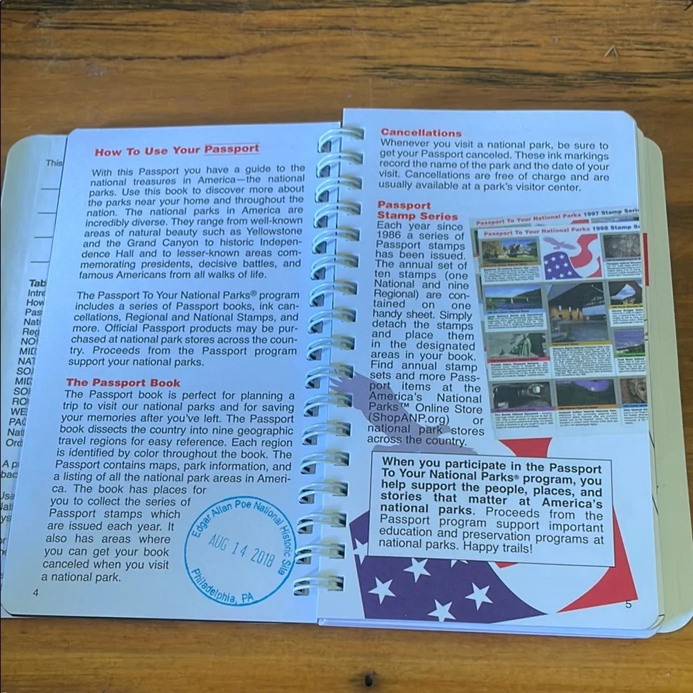 🎉NWT! Blue and Yellow National Parks Passport Book